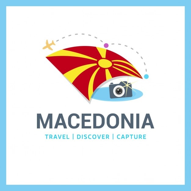 Vecteur gratuit logo macédoine voyage