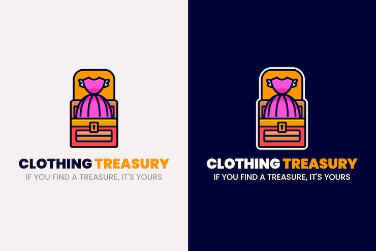 Vecteur gratuit logo de magasin de vêtements d'occasion dessiné à la main