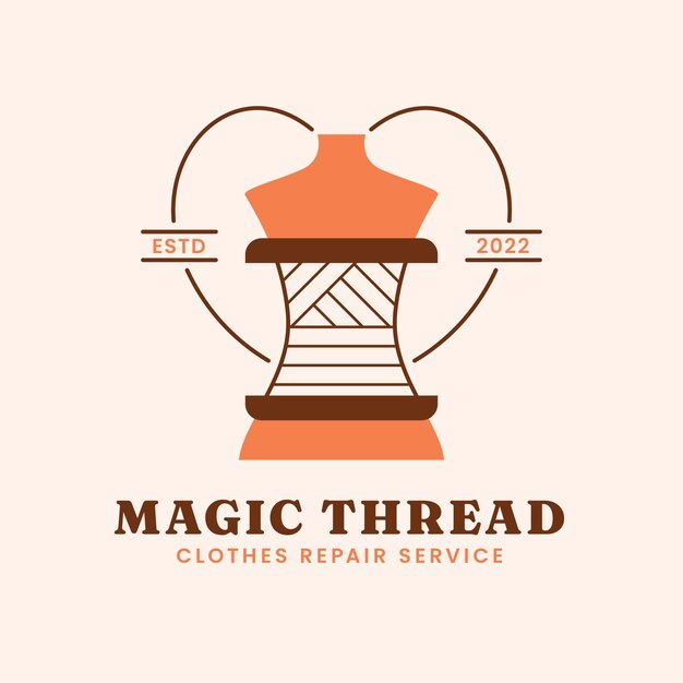 Logo de magasin de vêtements d'occasion dessiné à la main