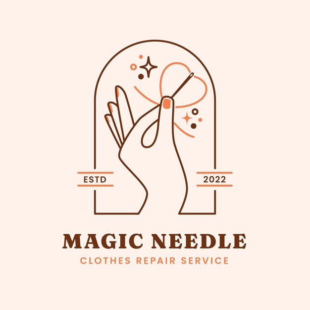 Logo de magasin de vêtements d'occasion dessiné à la main