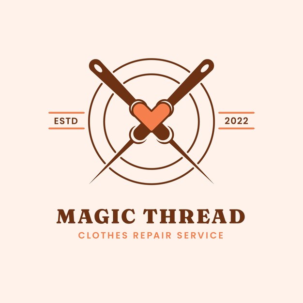 Logo de magasin de vêtements d'occasion dessiné à la main