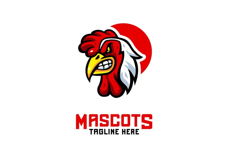 Vecteur gratuit logo de mascotte de coq