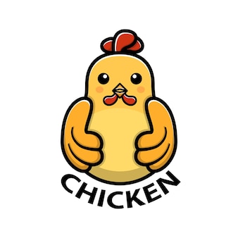 Logo de mascotte de dessin animé de poulet