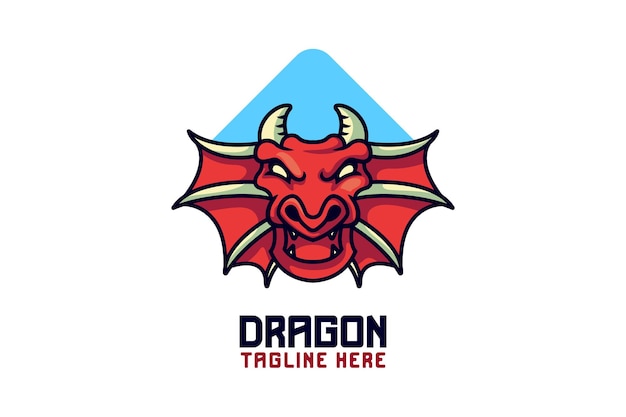 Vecteur gratuit logo de mascotte de dragon