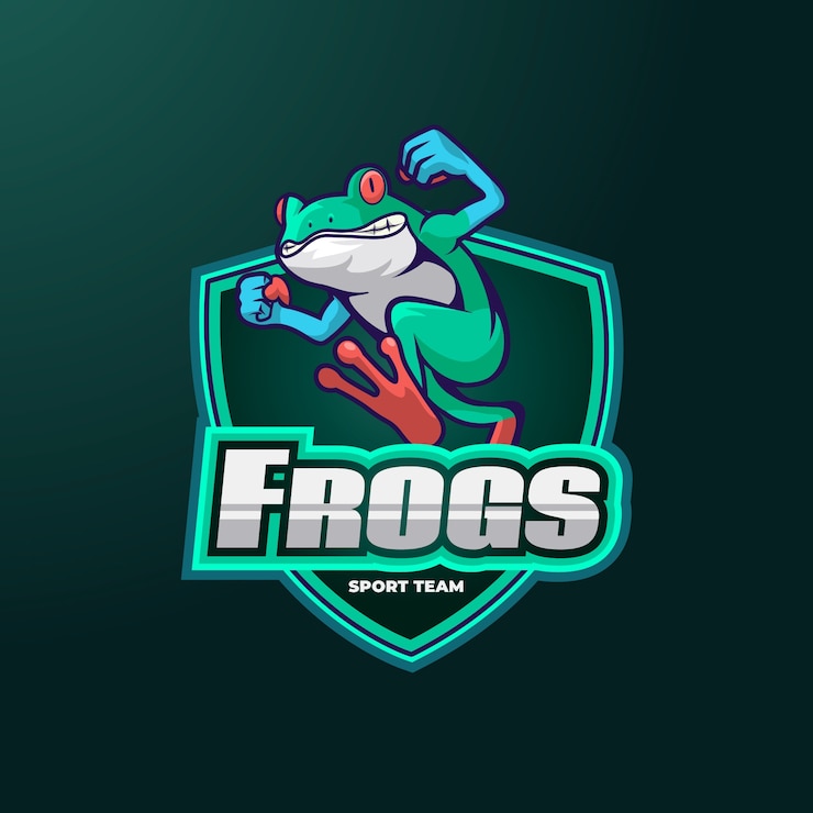 Vecteur gratuit logo mascotte grenouilles