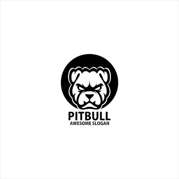 Vecteur gratuit logo de mascotte de jeu de conception de tête de pitbull