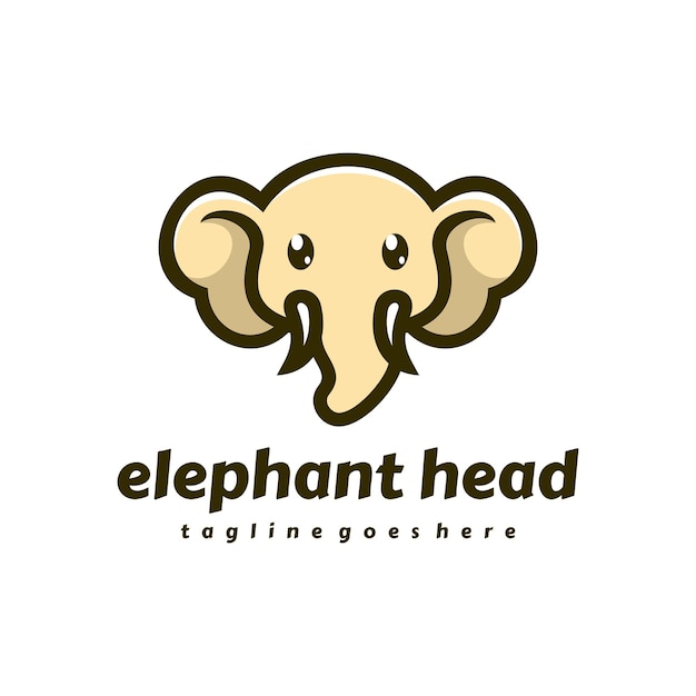 Vecteur gratuit logo de la mascotte à tête d'éléphant du vecteur gratuit