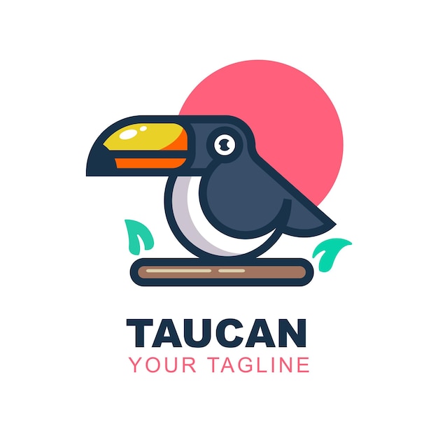 Vecteur gratuit logo mascotte toucan moderne