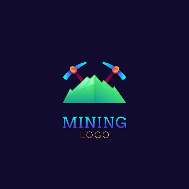 Vecteur gratuit logo minier dégradé de l'industrie
