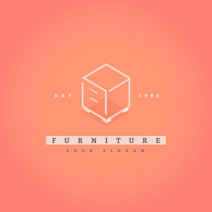 Vecteur gratuit logo de mobilier élégant