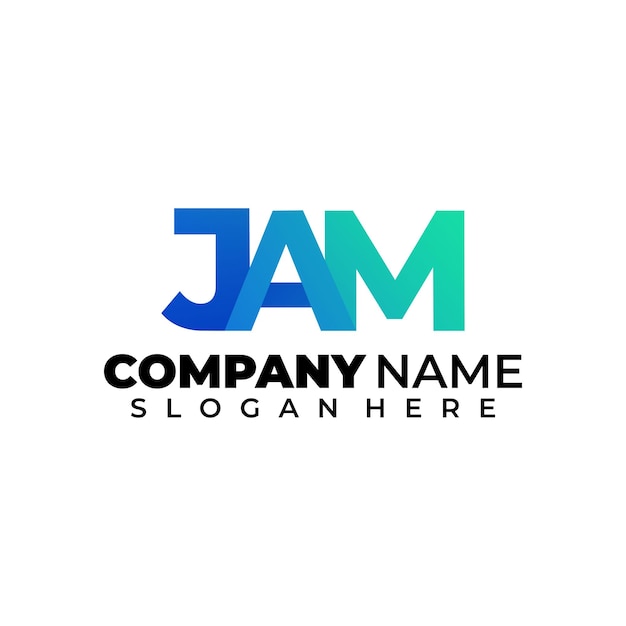 Vecteur gratuit logo moderne triple lettre jam