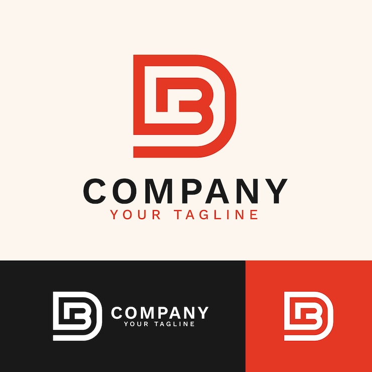 Vecteur gratuit logo monogramme bd design plat