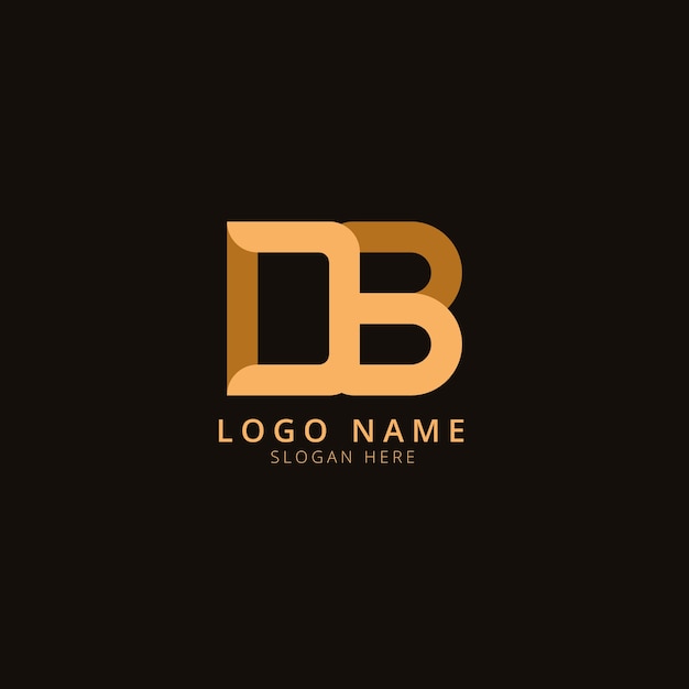 Vecteur gratuit logo monogramme db design plat