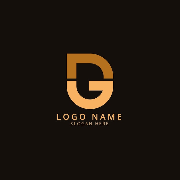 Vecteur gratuit logo monogramme dg design plat