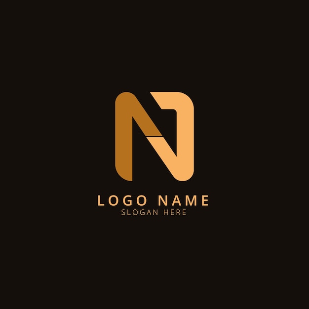 Vecteur gratuit logo monogramme nj design plat