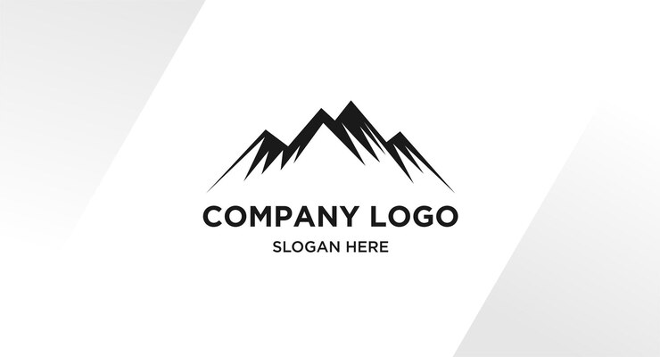 Vecteur gratuit un logo de montagne avec le mot entreprise dessus