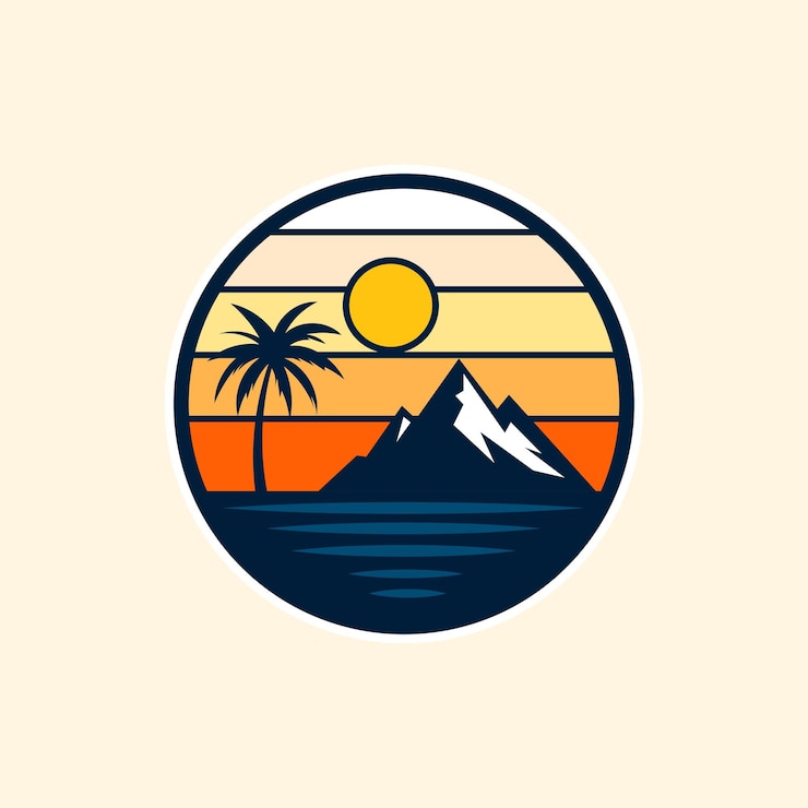 Vecteur gratuit logo de la montagne rétro minimaliste