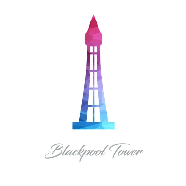 Vecteur gratuit logo monument résumé de la tour de blackpool en triangles