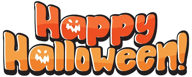 Vecteur gratuit logo de mot joyeux halloween