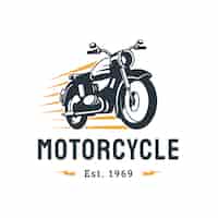 Vecteur gratuit logo de moto plat vintage