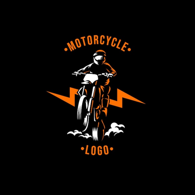 Vecteur gratuit logo de moto vintage dessiné à la main