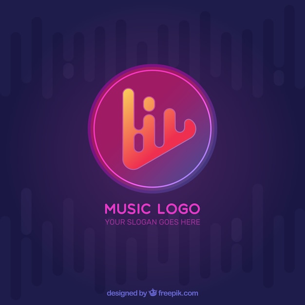 Vecteur gratuit logo de musique avec style dégradé