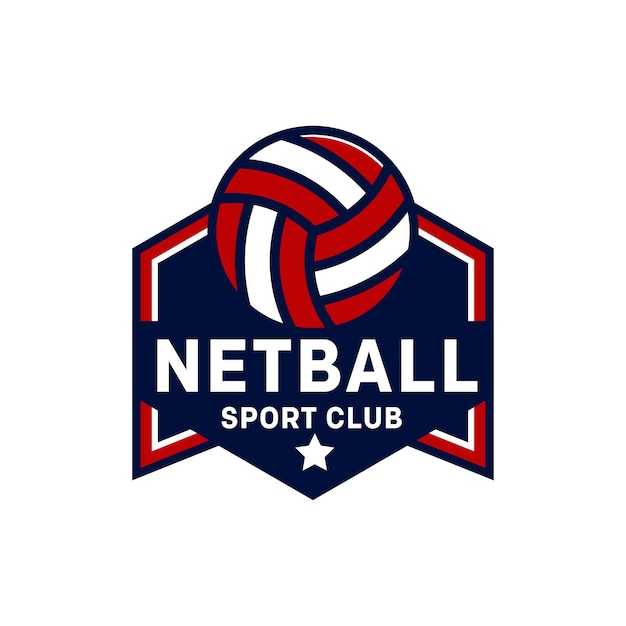 Vecteur gratuit logo netball avec style emblème