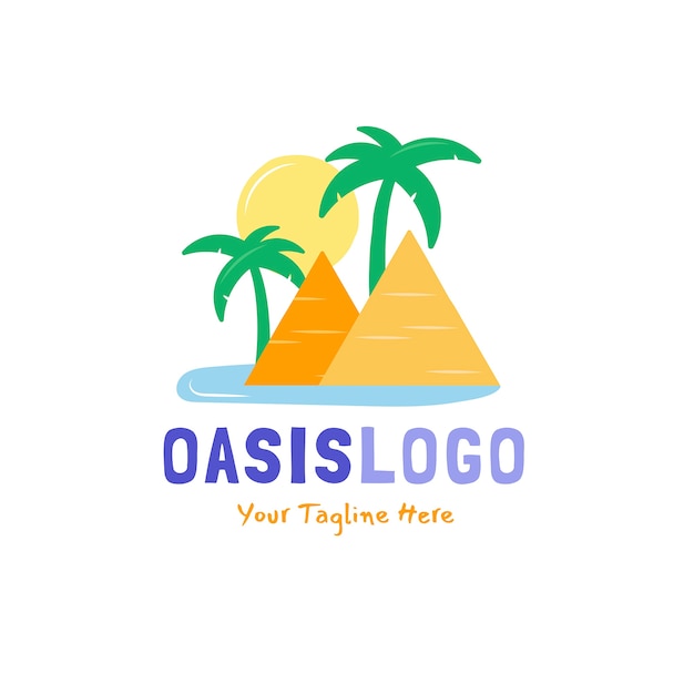 Logo Oasis Plat Dessiné à La Main