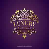 Vecteur gratuit logo d'or dans le style vintage et de luxe