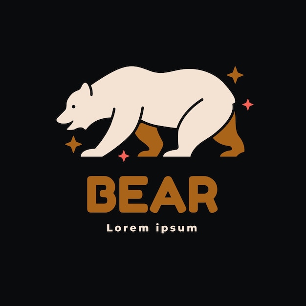 Vecteur gratuit logo d'ours créatif de californie