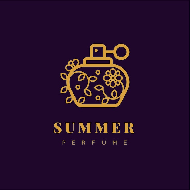 Vecteur gratuit logo de parfum floral design de luxe