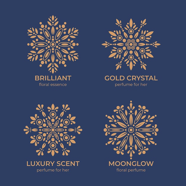 Vecteur gratuit logo de parfum floral de luxe