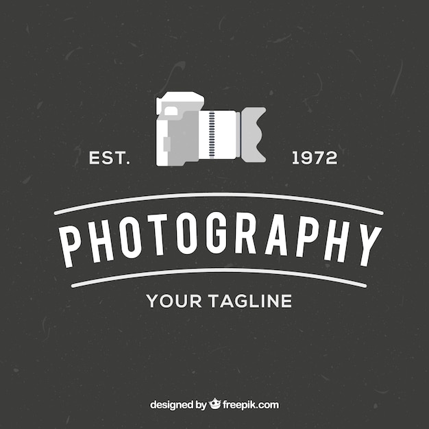 Vecteur gratuit logo de photographie avec vue de côté