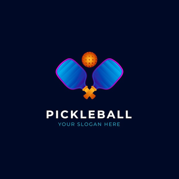 Vecteur gratuit logo de pickleball dégradé