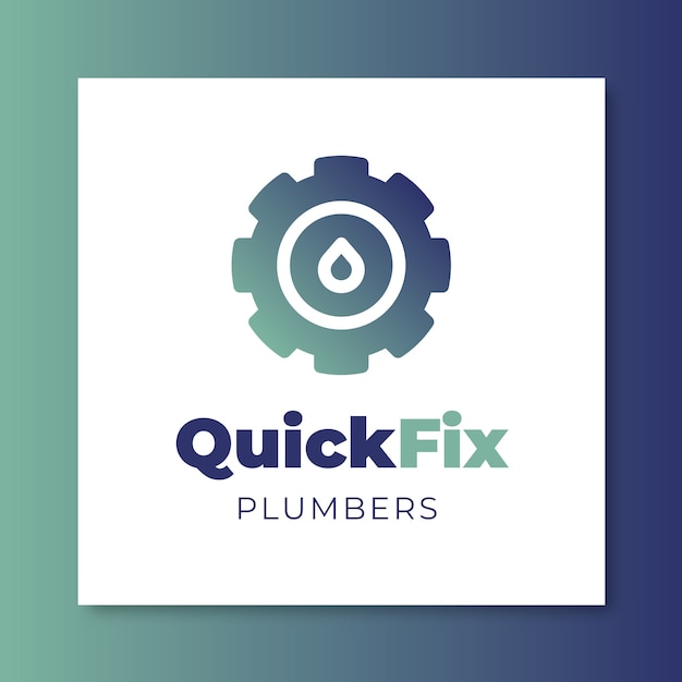 Vecteur gratuit logo de plombiers quickfix dégradé professionnel