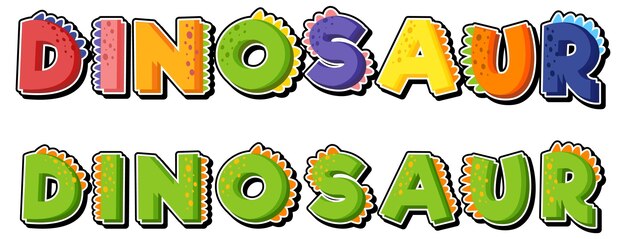 Logo de police de dinosaure mignon