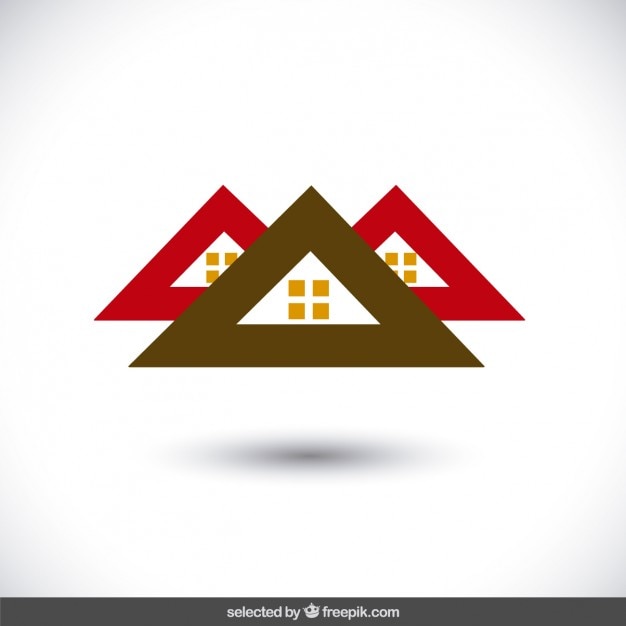Vecteur gratuit logo de la propriété avec trois toits