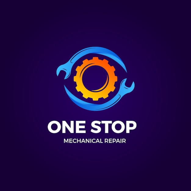 Vecteur gratuit logo de réparation mécanique dégradé