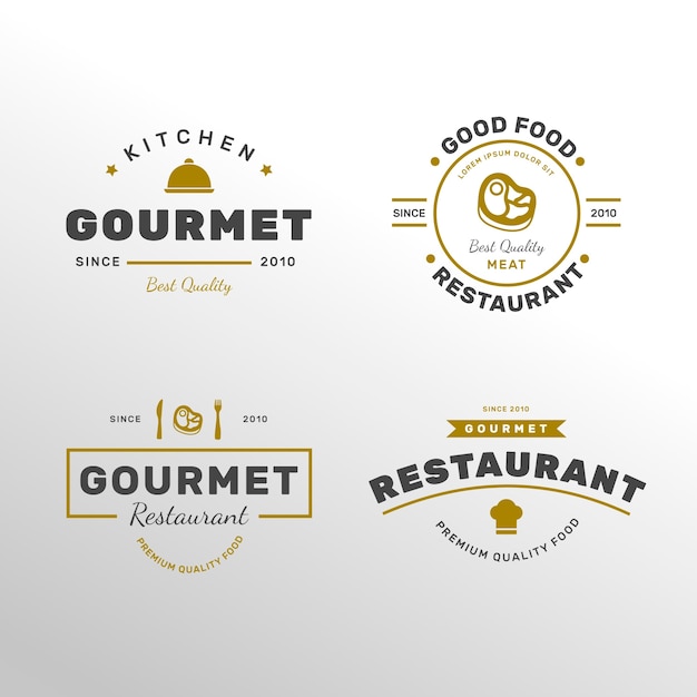 Vecteur gratuit logo de restaurant rétro