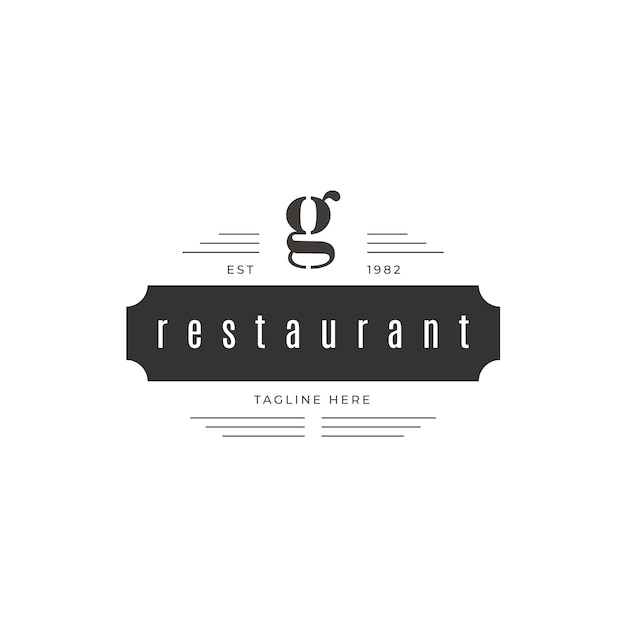 Vecteur gratuit logo de restaurant rétro
