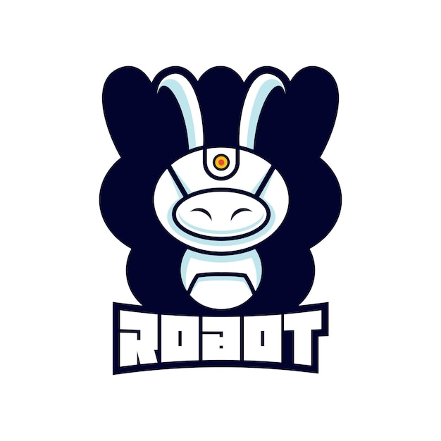 Vecteur gratuit logo robot lapin