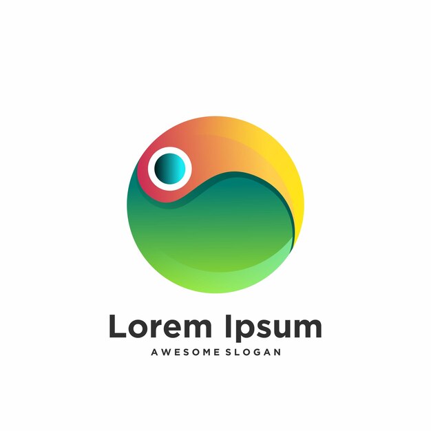 Logo rond illustrations dégradées colorées