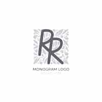 Vecteur gratuit logo rr design plat dessiné à la main