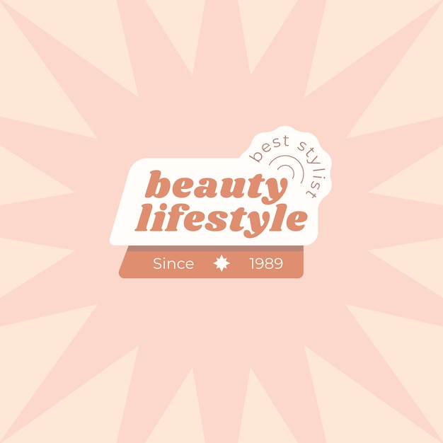 Logo de salon de beauté design plat