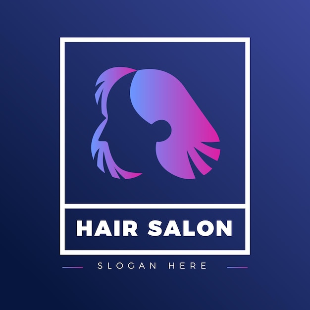 Vecteur gratuit logo de salon de coiffure dégradé