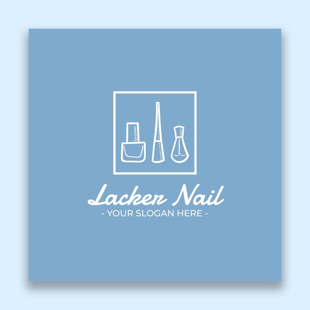 Vecteur gratuit logo de salon de manucure pastel dessiné à la main