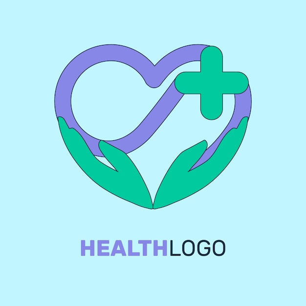 Logo de santé cardiaque dessiné à la main