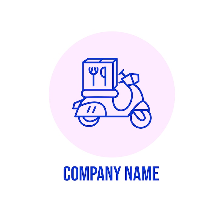 Vecteur gratuit logo des services de livraison doodle