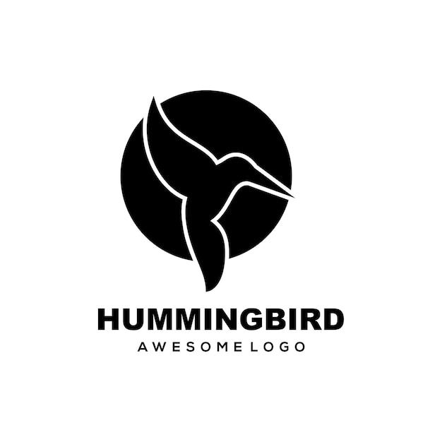 Vecteur gratuit logo de silhouette de colibri