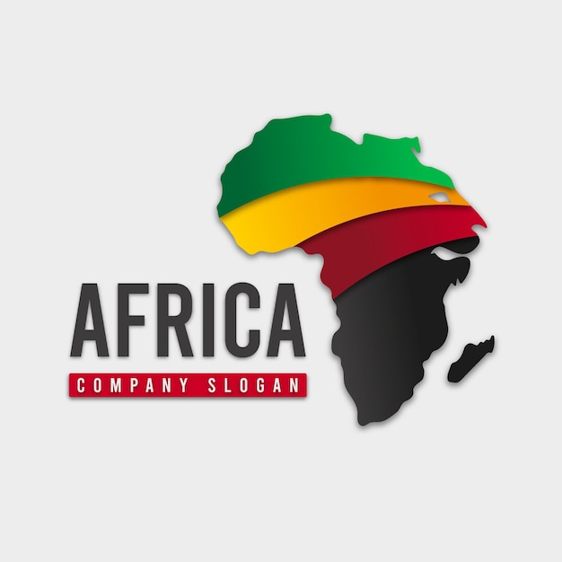 Vecteur gratuit logo de slogan de société carte afrique